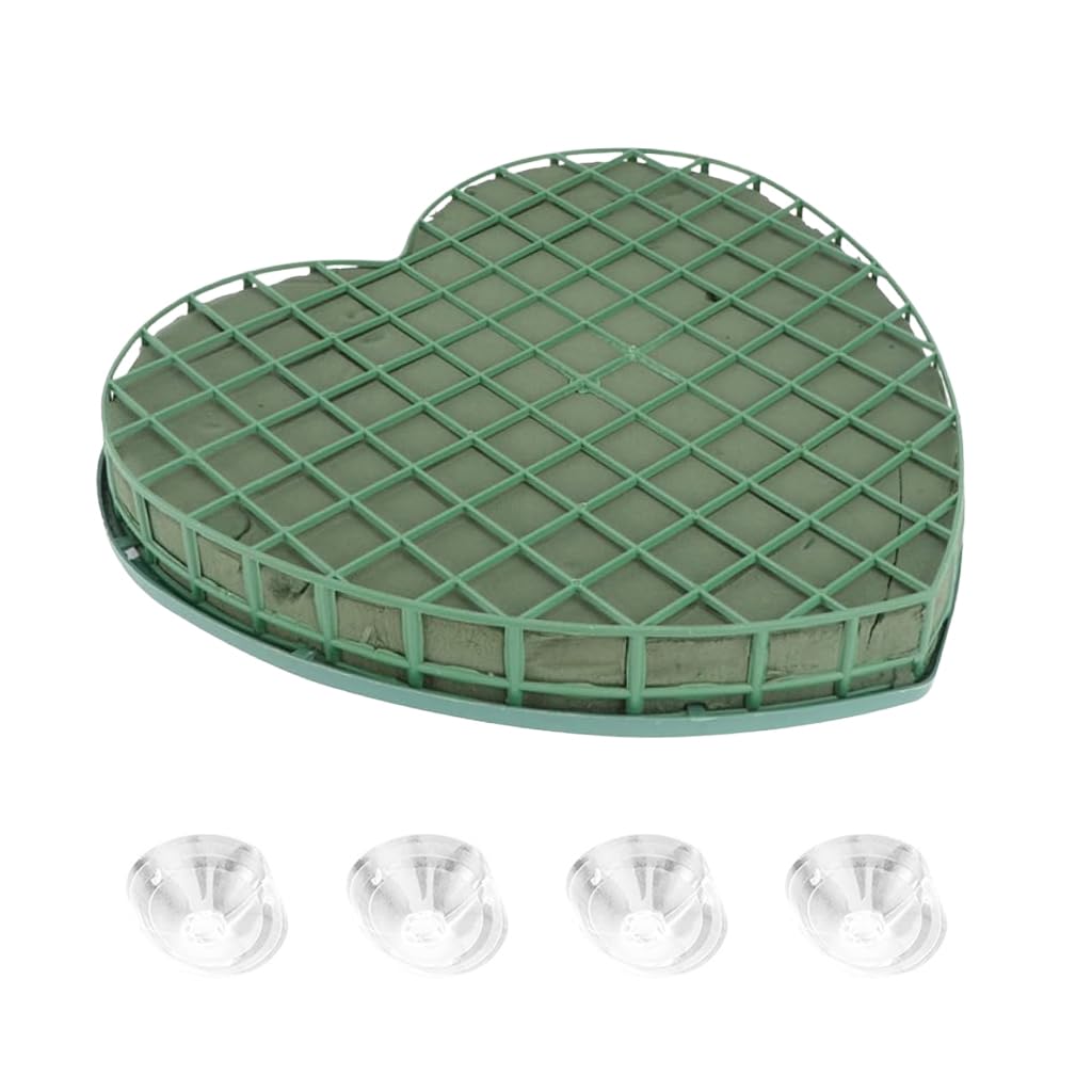 HASTHIP Heart Shape Floral Foam Frame for Wedding Car Flower Decoration Strong Suction Cup Flower Arrangement Frame with Floral Foam Wall Room Decor Floral Foam Heart Shape Frame, 20x21cm HASTHIP Heart Shape Floral Foam Frame for Wedding Car Flower Decoration Strong Suction Cup Flower Arrangement Frame with Floral Foam Wall Room Decor Floral Foam Heart Shape Frame, 20x21cm